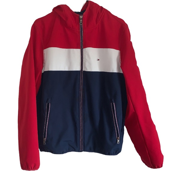 red tommy hilfiger bomber jacket